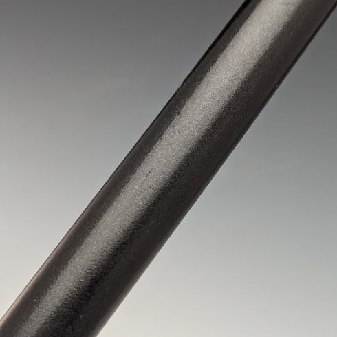 1920 British antique gentleman's walking stick, pure silver engraving, round handle, black shaft, 91.5cm